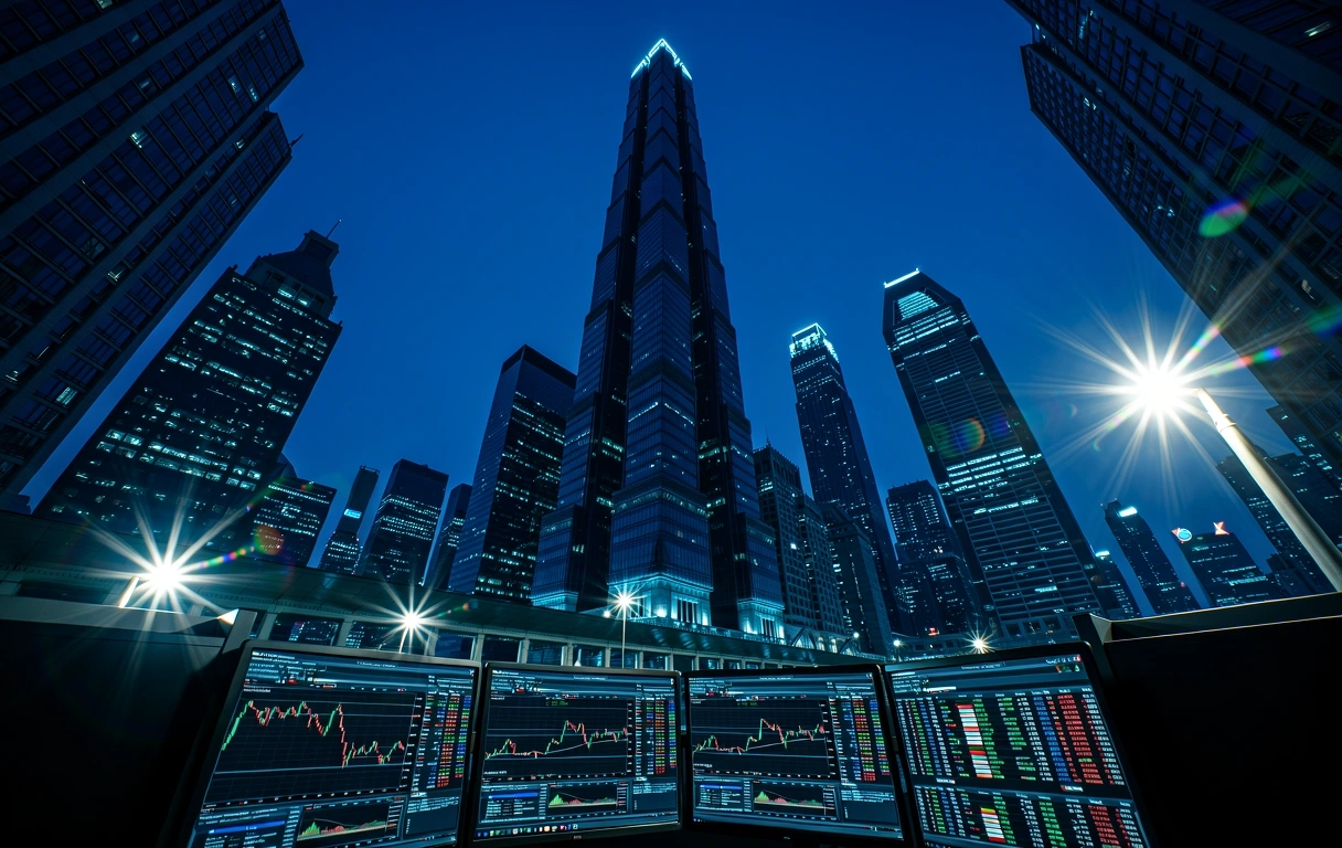 Hong Kong Financial District at night