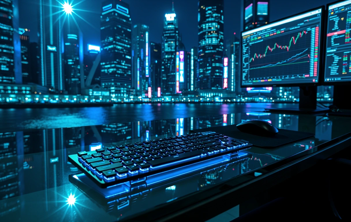 Hong Kong Financial District at Night