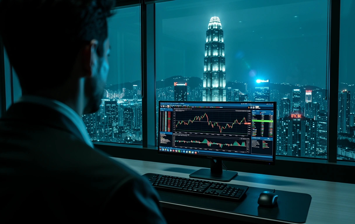 Hong Kong Financial District Night View