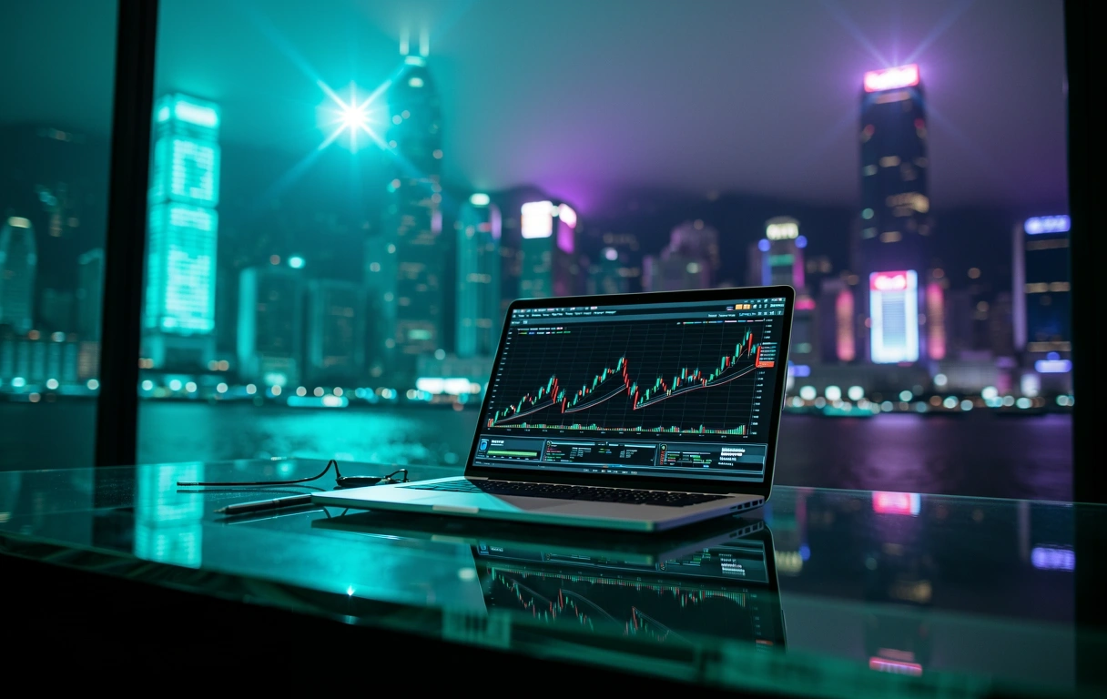 Hong Kong Financial District at Night